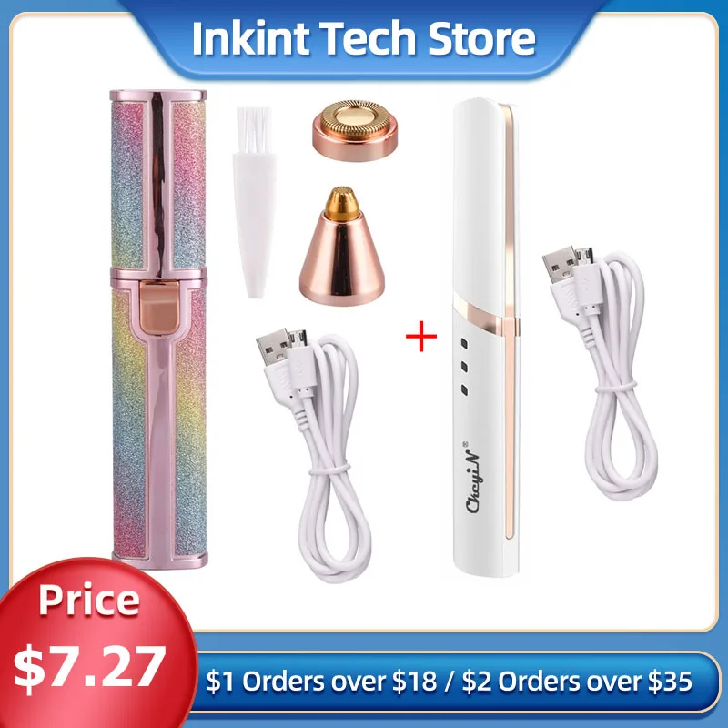 

Ckeyin перезаряжаемый 2 в 1 Электрический триммер для бровей мини-эпилятор бритва + бигуди для ресниц с подогревом для завивки ресниц инструмент для макияжа 5