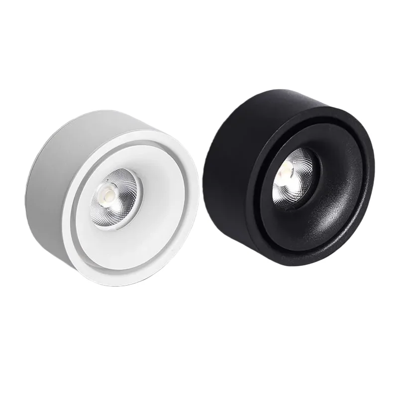 Фото Круглый светодиодный потолочный прожектор COB 5W7W10W L гостиная накладной светильник черный/белый/золотой светодиодный светильник без водителя AC/DC 12 ~ 24 В №1