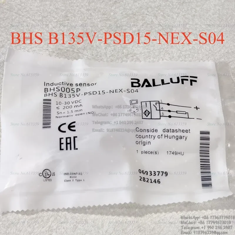 Фото Датчик давления BHS B135V-PSD15-NEX-S04, 1 шт., новый, высокого качества №1