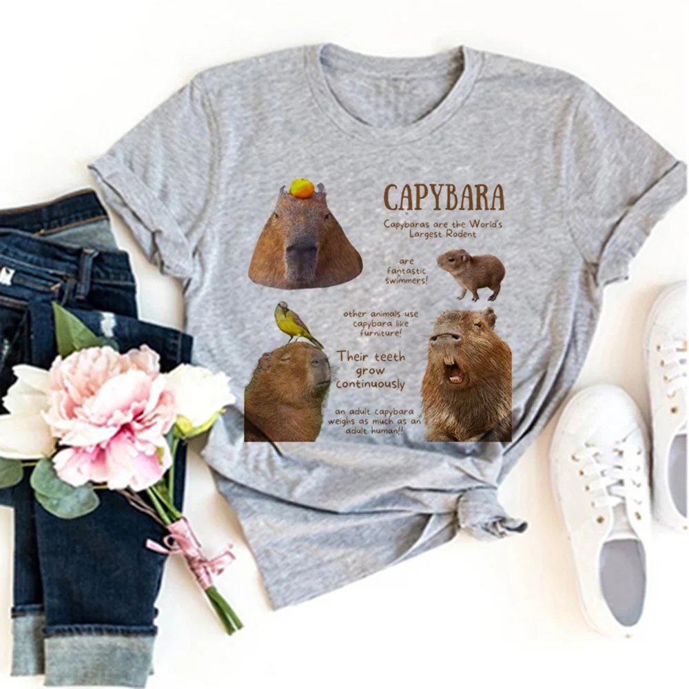 

Capybara top women comic top girl y2k funny manga clothes