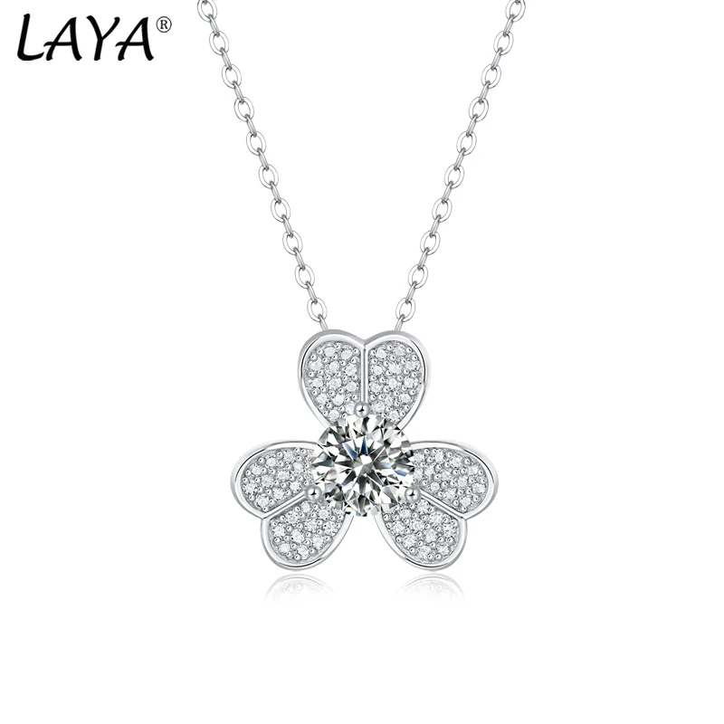 

LAYA Classic 1ct Moissanite Pendant Necklace For Charm Women 100% 925 Sterling Silver Engagement Wedding Party Fine Jewelry