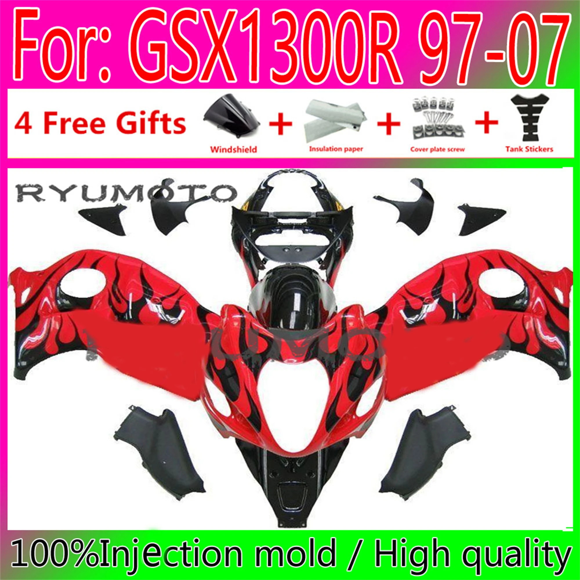 

Обтекатель для мотоцикла HAYABUSA для Suzuki GSXR1300 03 04 05 06 07 GSX1300R 97 98 99 00 01 02 Обтекатели для кузова