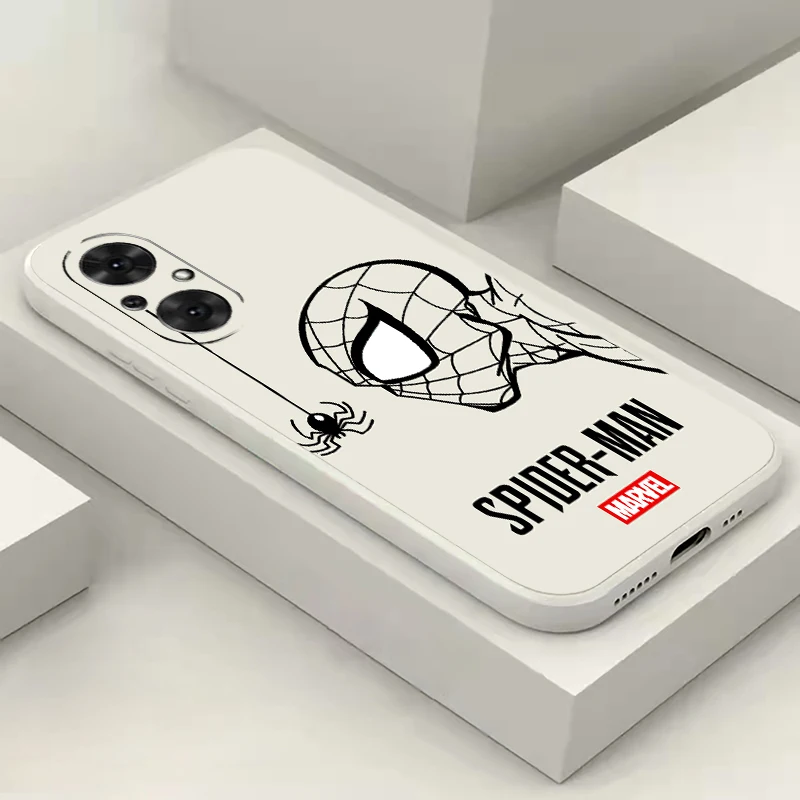 Чехол из жидкого силикона с изображением героев мультфильмов Marvel Человек-паук