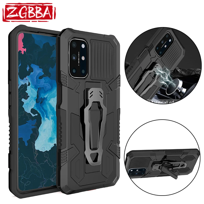 

ZGBBA Shockproof Bracket Phone Case For Oneplus Nord N200 5G Sergeant Back Clip Car Holder Protection Cover For Oneplus NordN200