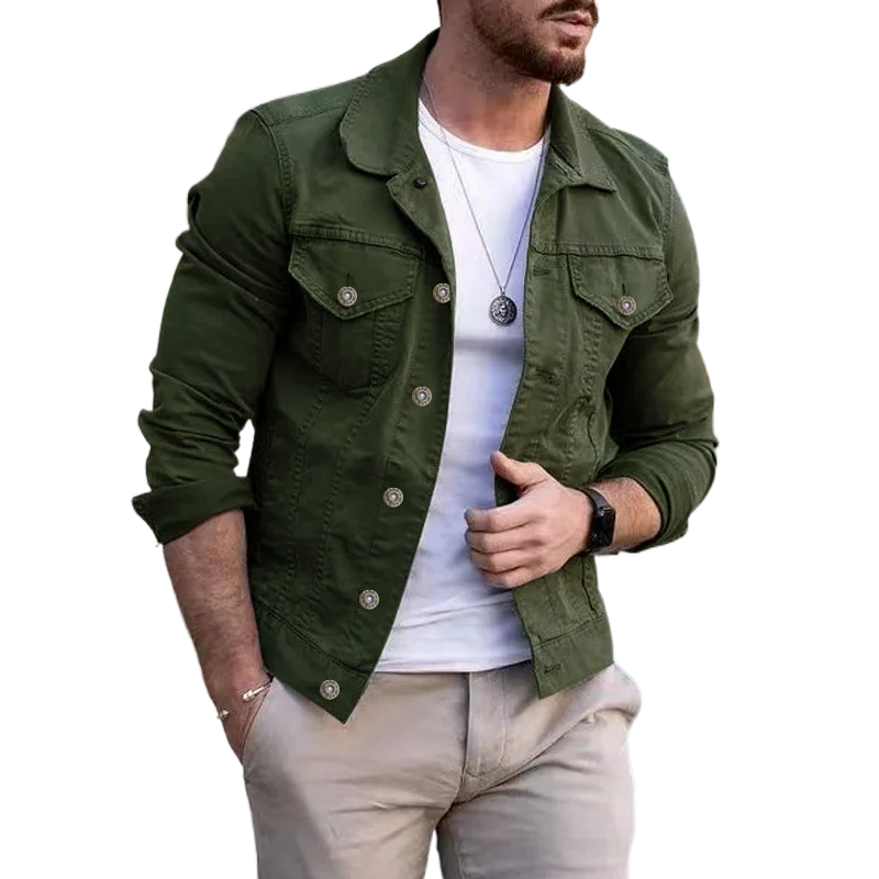 Afs Jep Fashion Men's Denim Jacket For Men Military Jeans Jacket Top