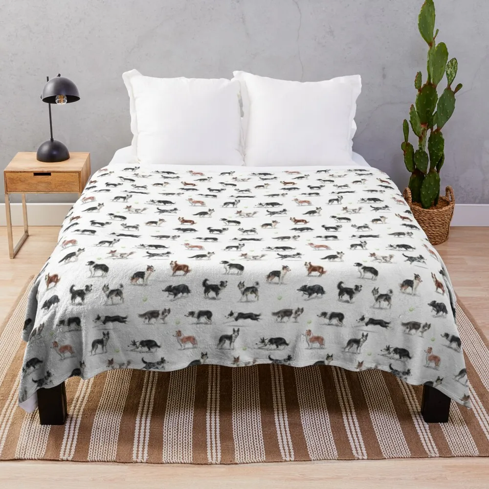 

Border Collies Throw Blanket Crochet Crochet Throw Blanket For Sofa Velvet