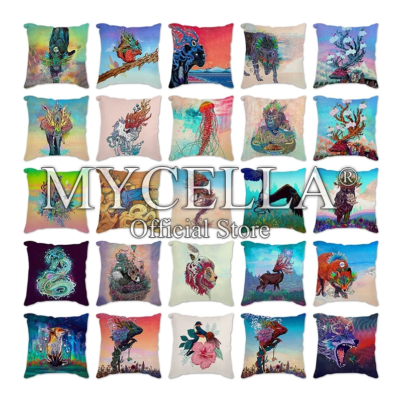 

Animals Cushion Cover funda cojin Pillow Cover Case Seat Car Throw Pillowcase Home cojines decorativos para sofá Gifts クッションカバー