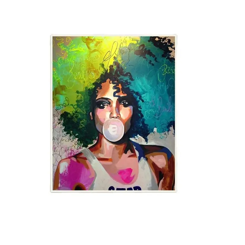 

African Woman Oil Painting Graffiti Art Canvas Posters And Prints Abstract Figure Wall Art Pictures Home Decor Cuadros Frameless