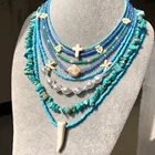 Женское Ожерелье из бисера, с синим жемчугом