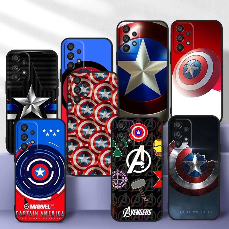 

Heroes Marvel Cool Shield For Samsung Galaxy A73 A52S A72 A71 A52 A51 A22 A12 A32 A21S 4G 5G Silicone Soft Black Phone Case