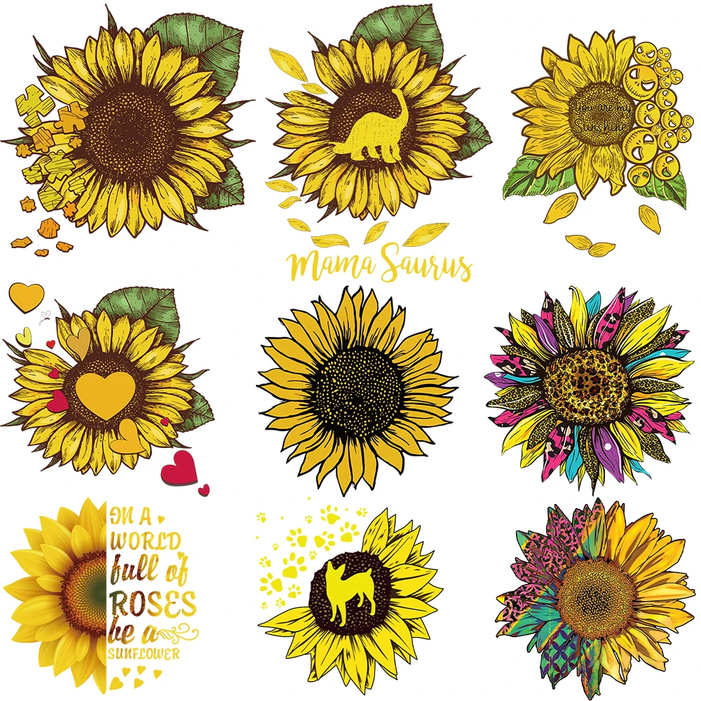 Латунный патч с подсолнухом для одежды.