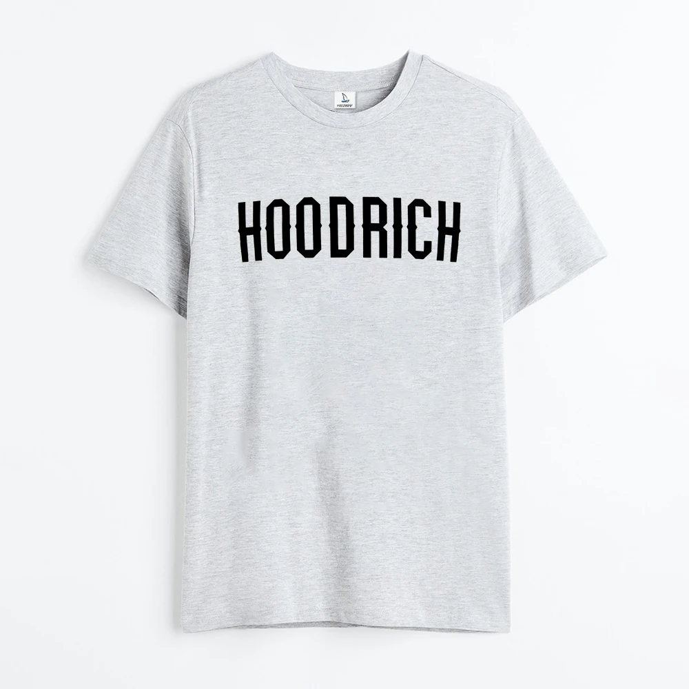 

Boutique Hoodrich Cotton T-Shirt Hip Hop Trend Solid Color Top New Vintage Men's Alphabet Print Short Sleeve Men's Street Wear