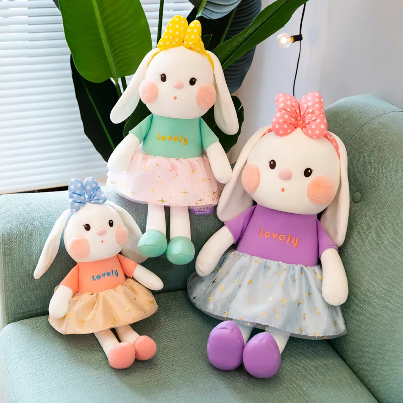 

Симпатичная плюшевая игрушка-кролик Zqswkl 35/50/65 см, удобная детская Рождественская игрушка, подарок на день рождения, мягкая подушка-обнимашк...