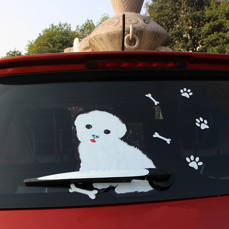 BEMOST 3D наклейка на подвижный хвост автомобиля милые белые наклейки авто для собак