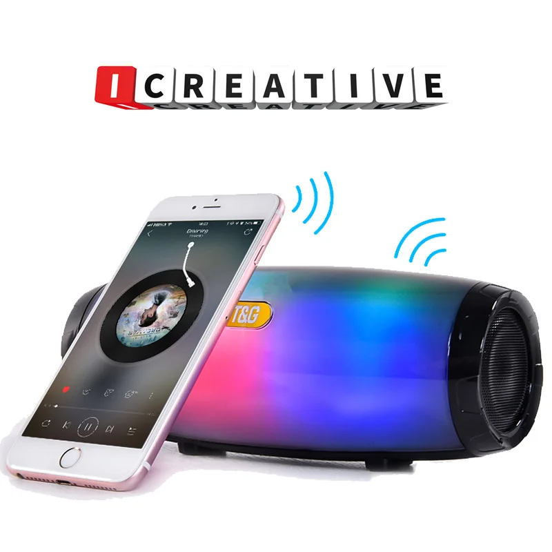 Портативная Bluetooth-Колонка TG165 стерео кожаная колонка с 5 вспышками светодиодный