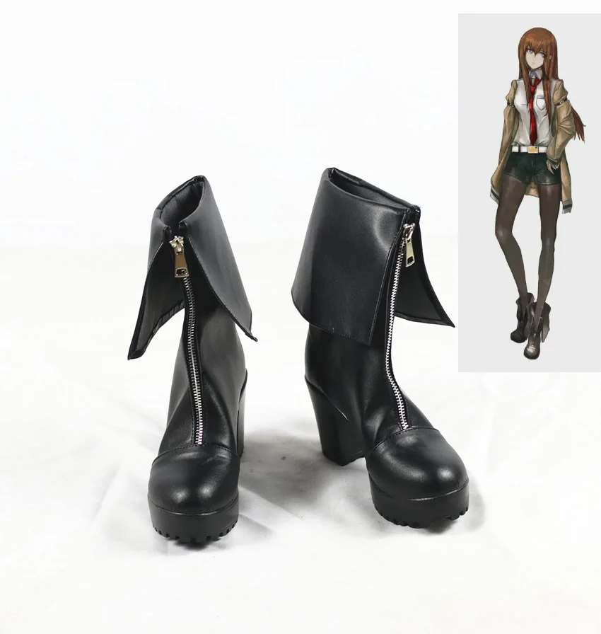 Фото Обувь для косплея Makise Kurisu из Steins Gate, ботинки, аксессуары для костюмов на Хэллоуин и Рождество, реквизит, сделанный на заказ №1