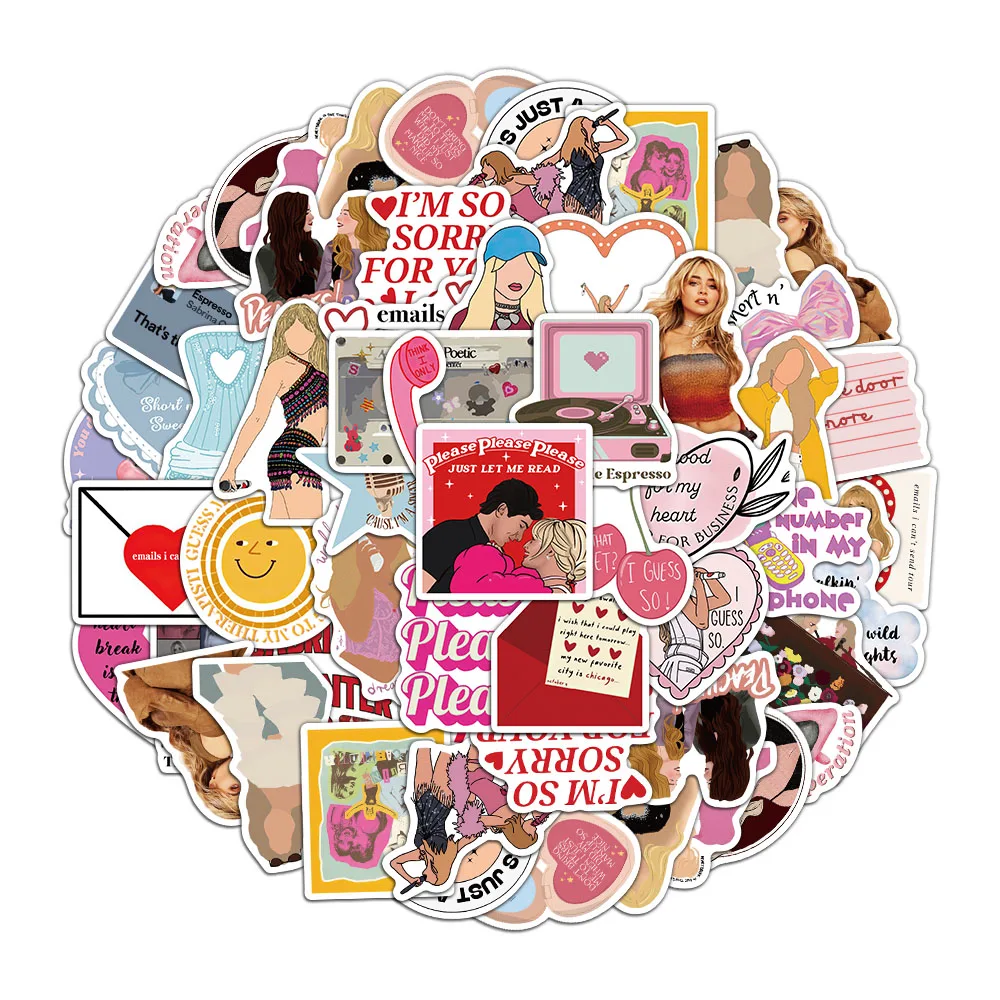 Водостойкие наклейки для ноутбука 50 шт