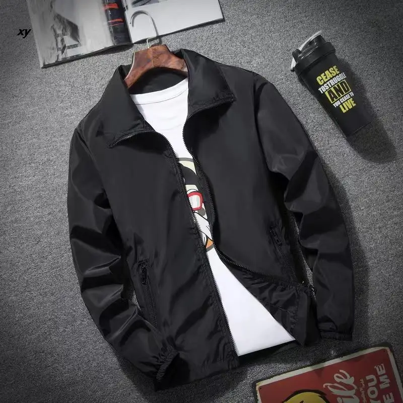 

Spring / Summer 2022 New Men's Solid Jacket Men's Sportswear Casual Windbreaker Zip Thin Lapel Fashion Jacket Informal Coat