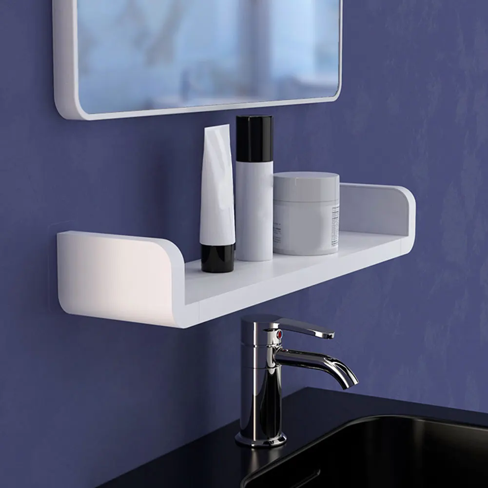 

Punch Free Organizer Home Container Storage Shelf Self Adhesive Holder Kitchen Toilet Wall Mounted Practical Bathroom Rack
