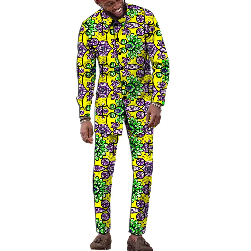 Abaya Новинка 2 шт. полный комплект брюк для платья Дашики Африканский Традиционный