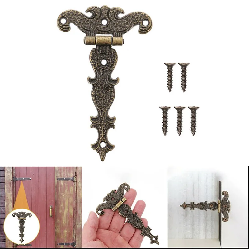 

Bronze Zinc Alloy Hinge Furniture Fittings Butt Hinges Antique Wooden Box Decorative Hinge Furniture Home Hardware Accessories