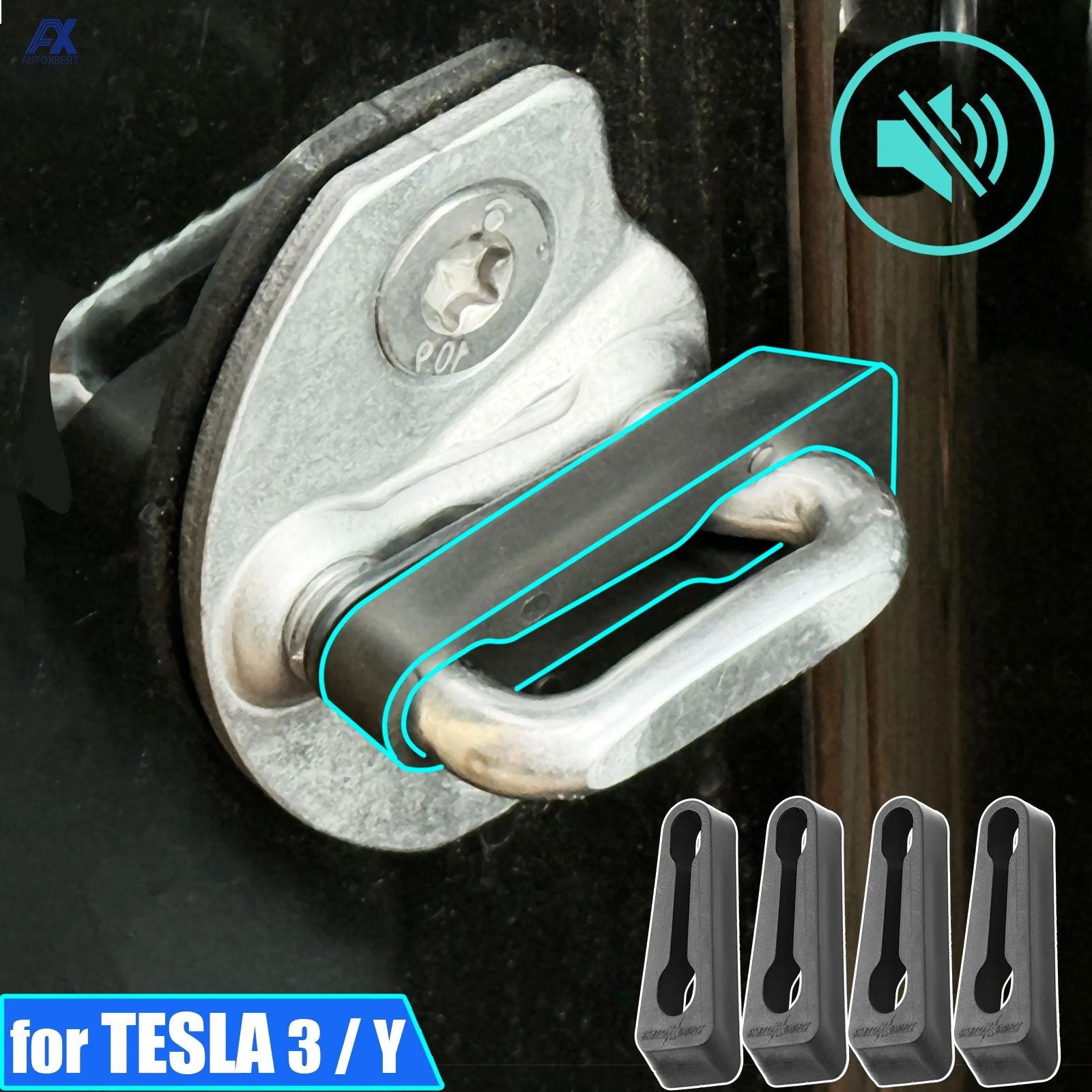 

Звуковой демпфер, буфер дверного замка для Tesla Model 3 Y 2019-2024, погремушка STOP, звукоизоляционные винты, дверной стопор, глухокий зазор, уплотнитель