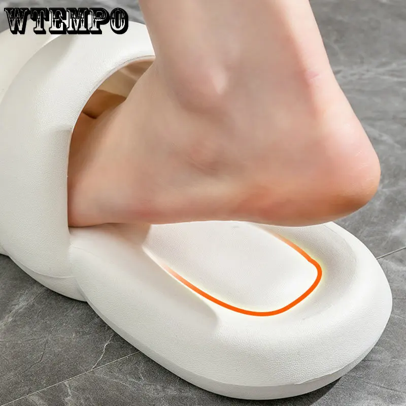 WTEMPO Fashion Slippers Cute Non-slip Couple Sandals Summer Slide Shoes EVA Outdoor Beach Soft Thick Platform Flip Flops