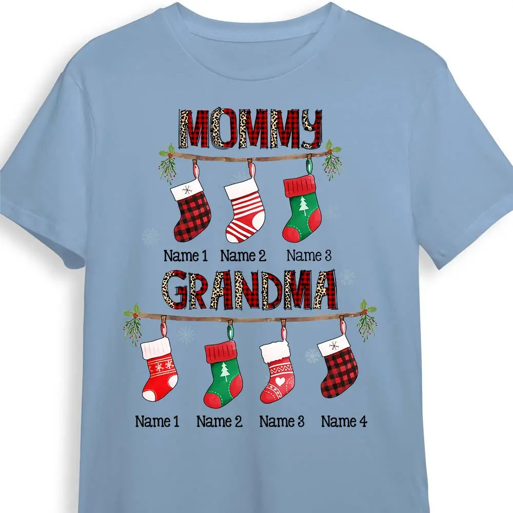 

Mom Grandma Grandkids Son Daughter Stocking T Shirt