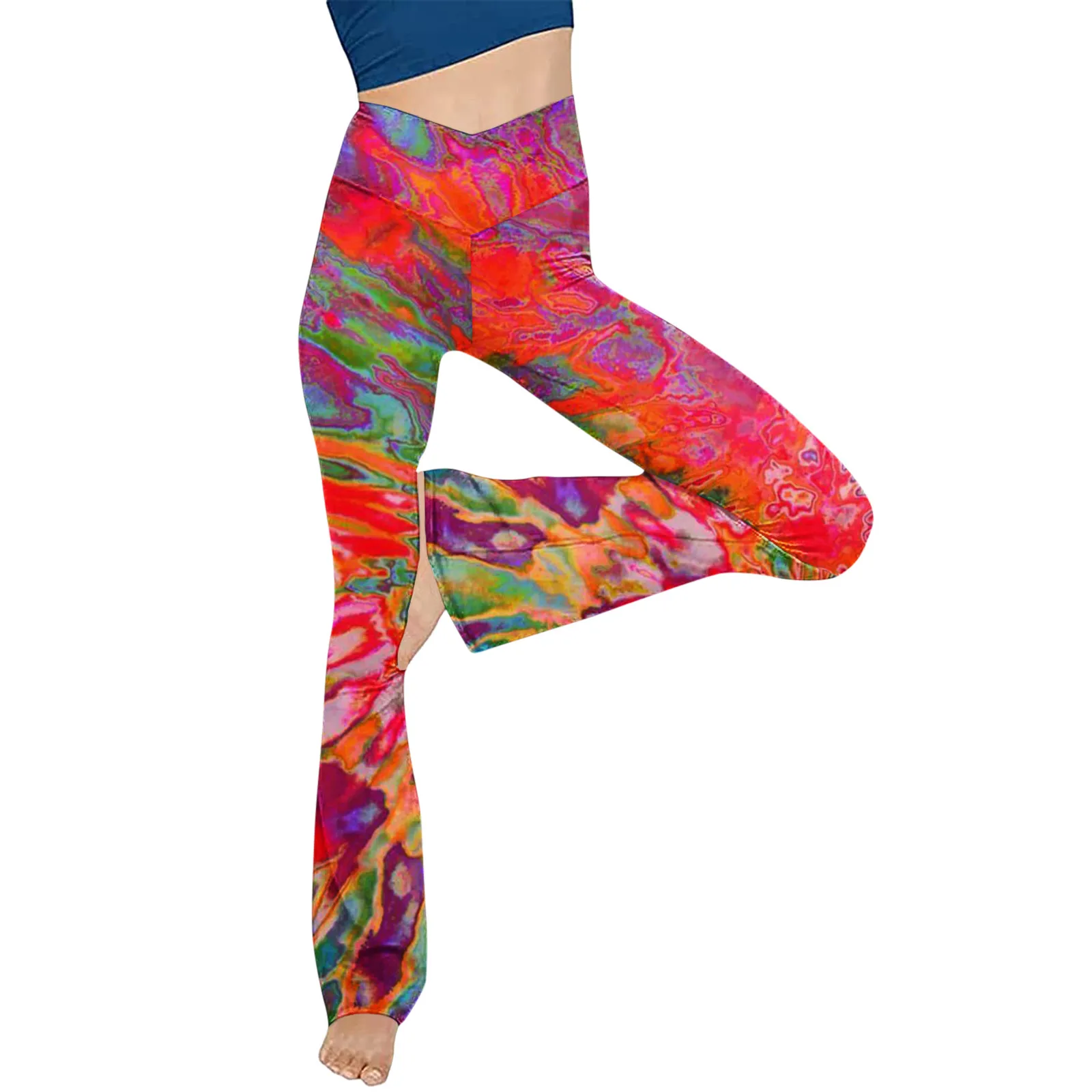 

Womens Yoga Pants Elastic High Waist Sexy Stretch Colorful Printed Super Soft Winter Workout Seamless Yoga Pants