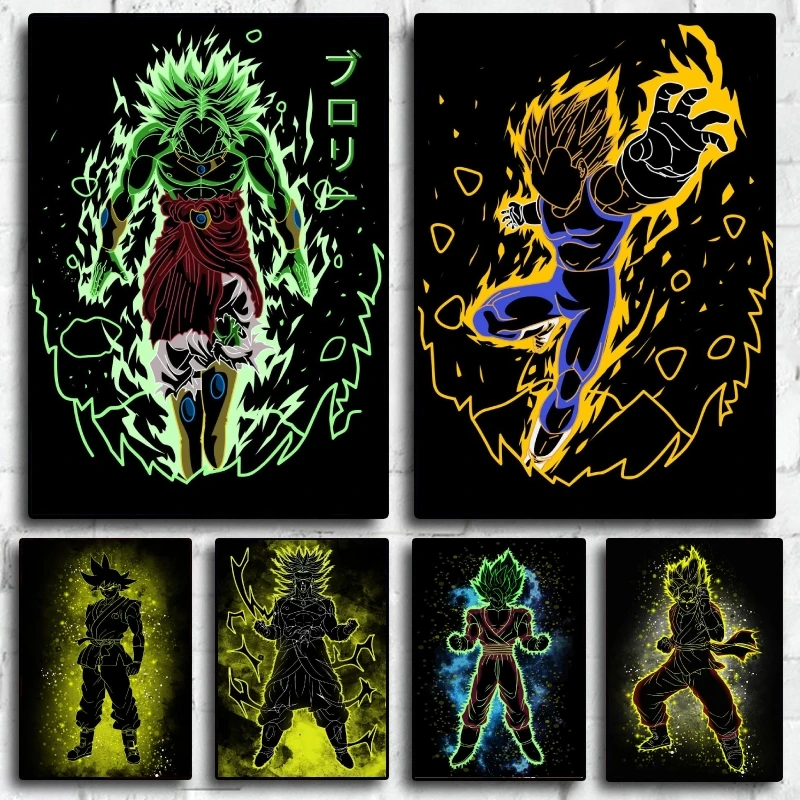 

Hot Anime Poster Wall Art Kid Action Figures Cartoon Character Picture Comics Pictures Modular Painting Modern Living Room