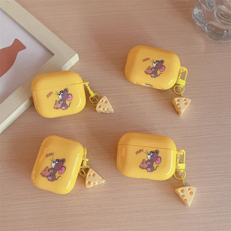 

3D Cheese Cute Mouse Case for AirPods Pro2 Airpod Pro 1 2 3 Bluetooth Earbuds Charging Box Protective Earphone Case Cover