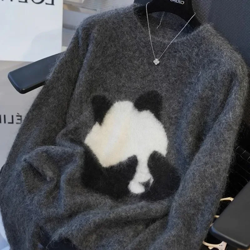 Женский трикотажный пуловер толстый свитер большого размера в Корейском стиле