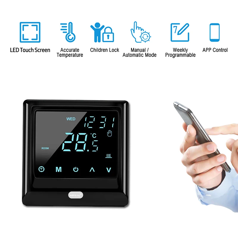 Термостат MINCO HEAT MH1824 Tuya Wi-Fi контроллер температуры для теплого пола работает с Google