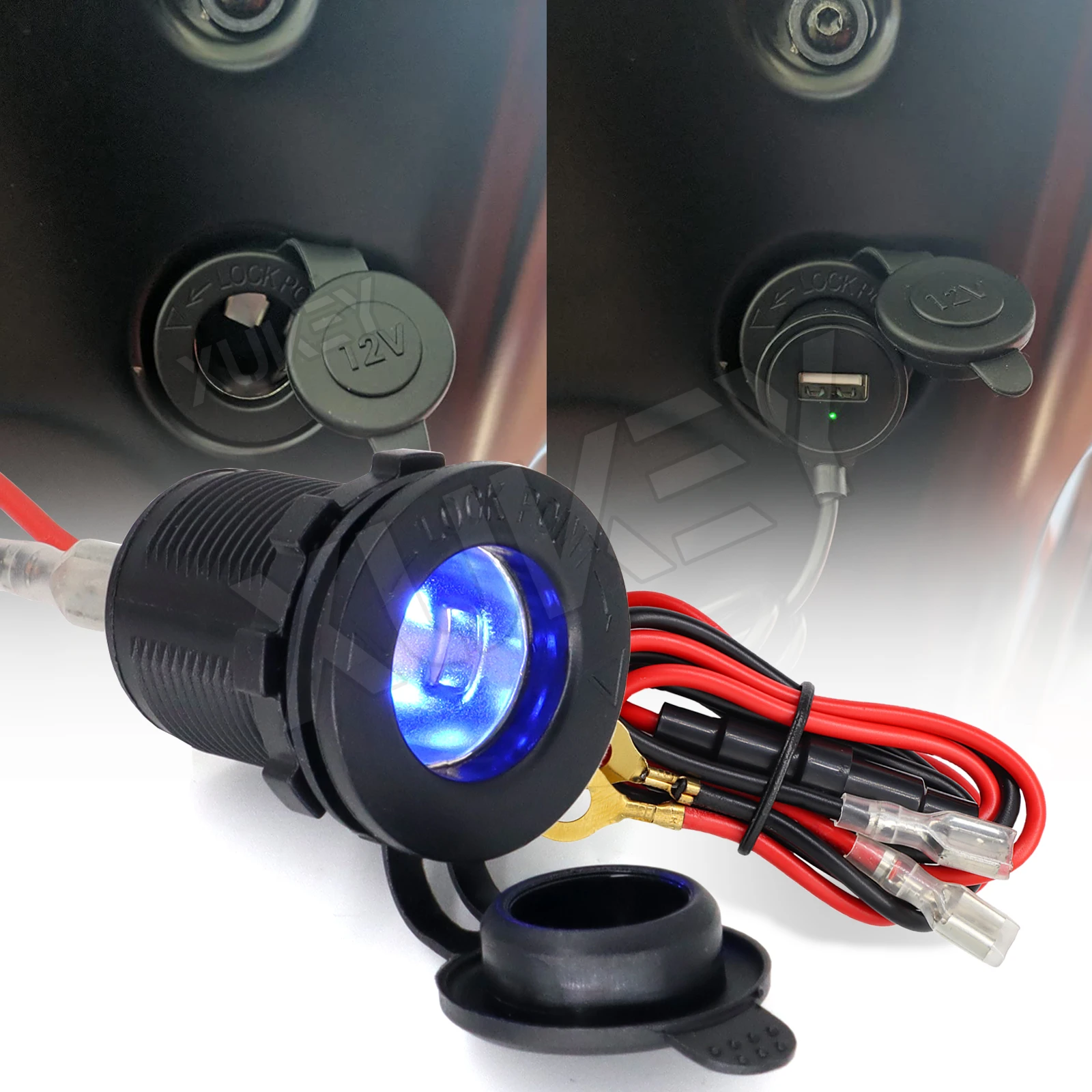 

Car Cigarette Lighter Socket 12-24V Auto USB Charger PD Charging Phone Power Supply Outlet Plug For Cars Boats Vans Motorcycles