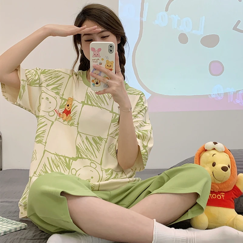 

Женский Пижамный костюм с принтом «Винни-Пух»