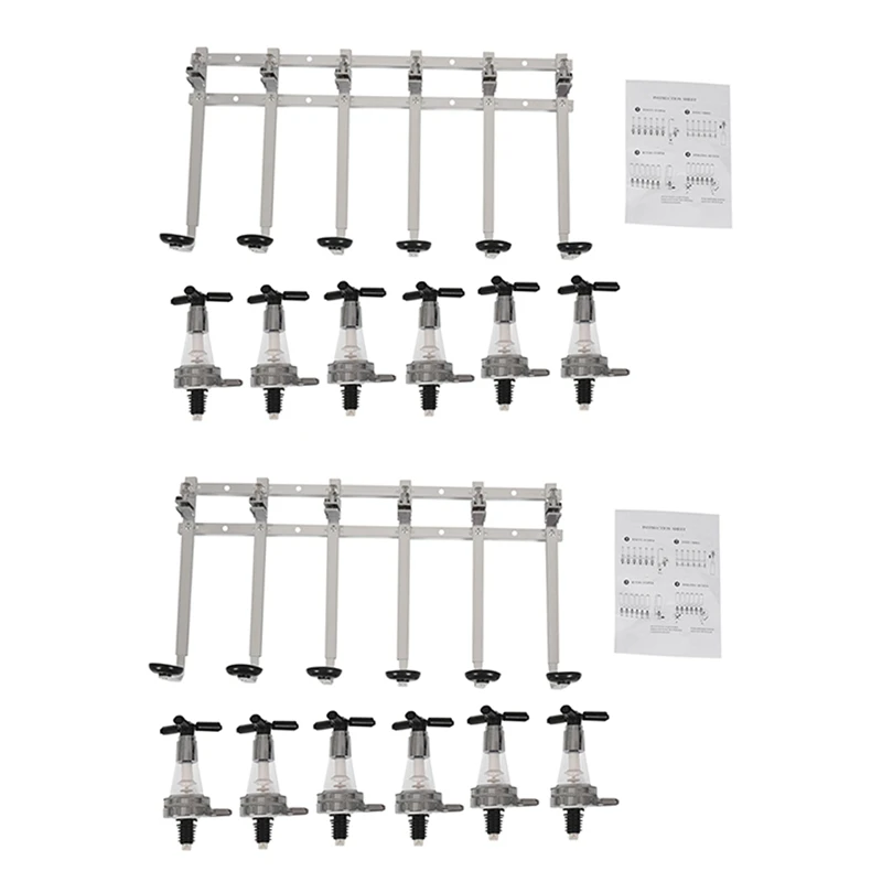 

2X Stainless Steel Wall Mount Stand 6 Bottle Drinks Optics Bar Butler Spirits