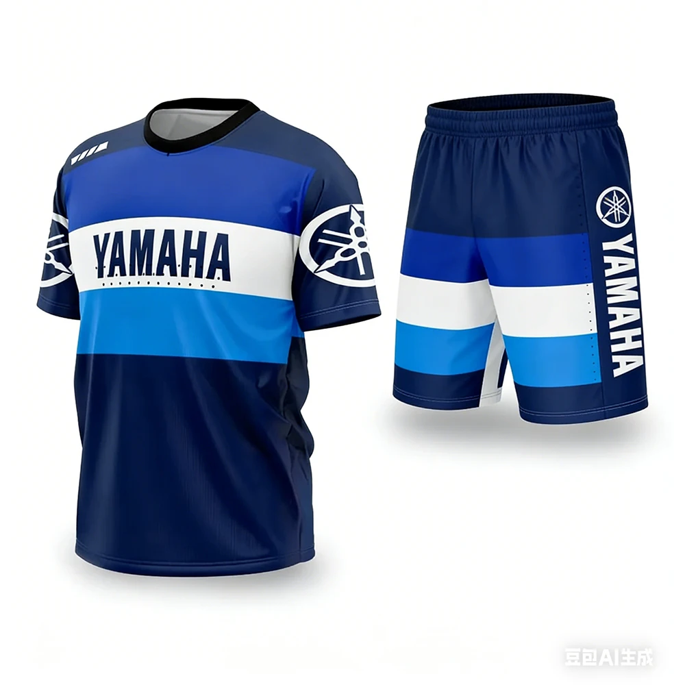 Фото Новый летний комплект футболок для мотоциклистов Yamaha (мужские и женские), свободный крой, дышащий, быстросохнущий, спортивный, рекомендуется для активного отдыха. №5