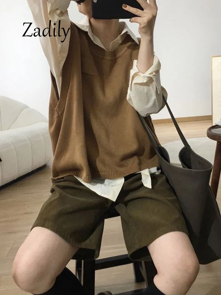 Женские вельветовые шорты с завышенной талией