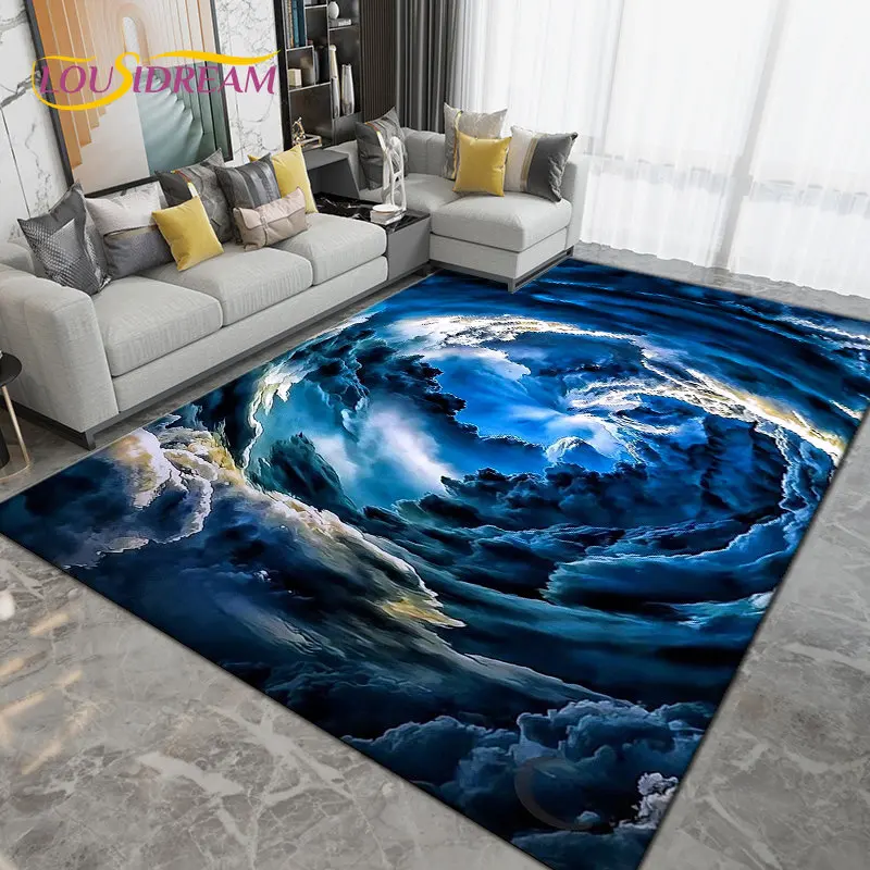 

3D Natural ,Tornado, Cloud Area Rug Large,Carpet Rug for Living Bedroom Sofa Doormat Decoration,Children Play Non-slip Floor Mat