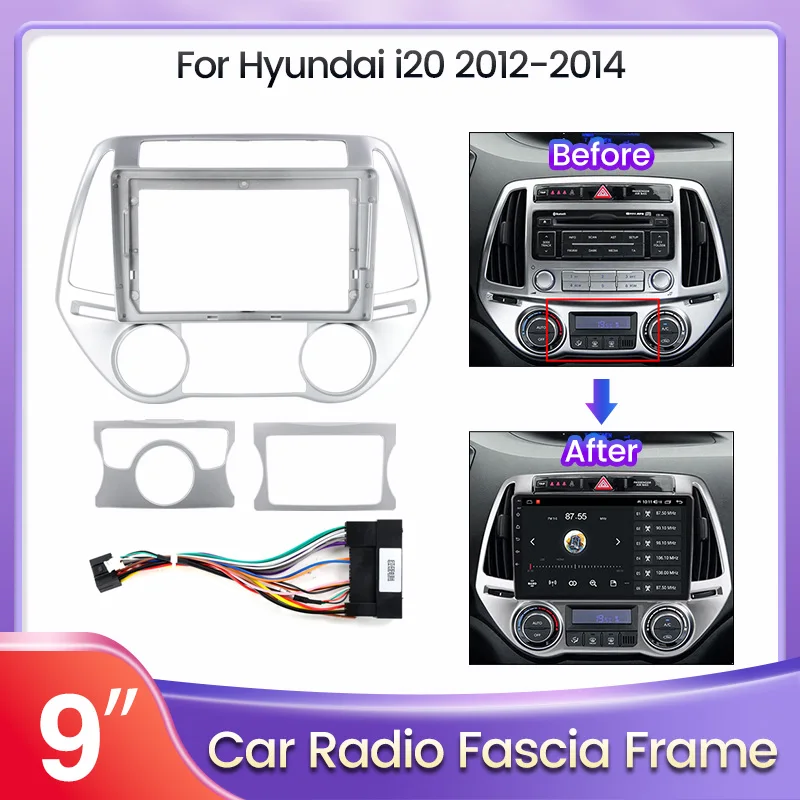 

2 Din Android Head Unit Car Radio Frame Kit For Hyundai I20 2012 2013 2014 Auto Stereo Dash Fascia Trim Bezel Faceplate