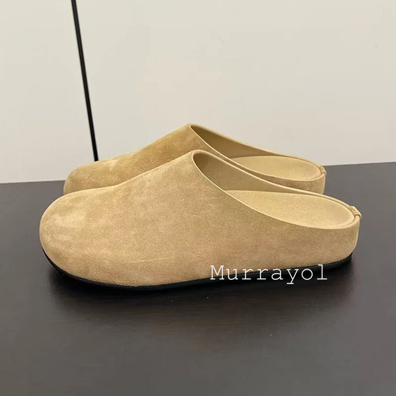 Замшевые Шлепанцы из коровьей кожи с закрытым носком и пряжкой для ремня Женские