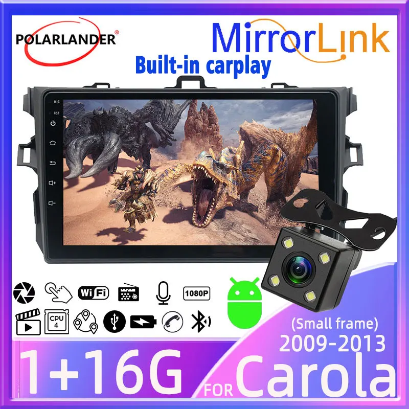 

Android 10 MirrorLink HD стерео 2 Din WIFI мультимедийный видео GPS автомобильный радиоприемник встроенный Carplay 9 ''BT для Toyota Corolla 2009-2013