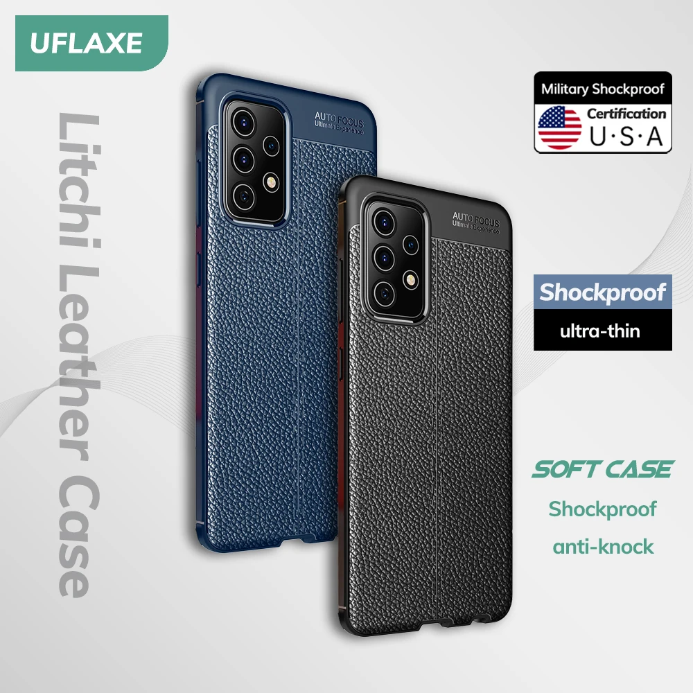 UFLAXE Original Shockproof Case for Samsung Galaxy A52S A52 A72 A32 A22 A02 A12 A42 5G Soft Silicone Cover TPU Leather Casing
