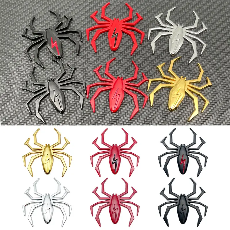Металлическая 3d-наклейка с молнией в форме паука автомобильный логотип