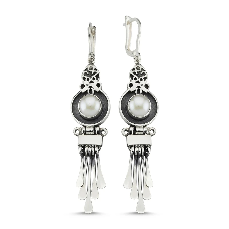 

Серебряные 925 пробы серьги с жемчугом