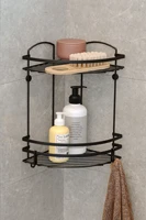 bathroom rack shelf wall mount racks bathroom towel holder black shower storage basket kitchen regulating bath accessories