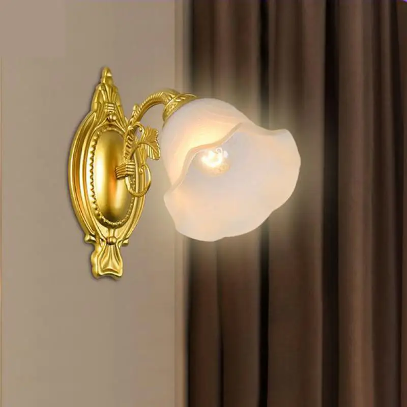 

European New Creative Glass Wall Lamp American Living Room Background Wall Staircase Corridor Jane European Bedroom Bedside Lamp