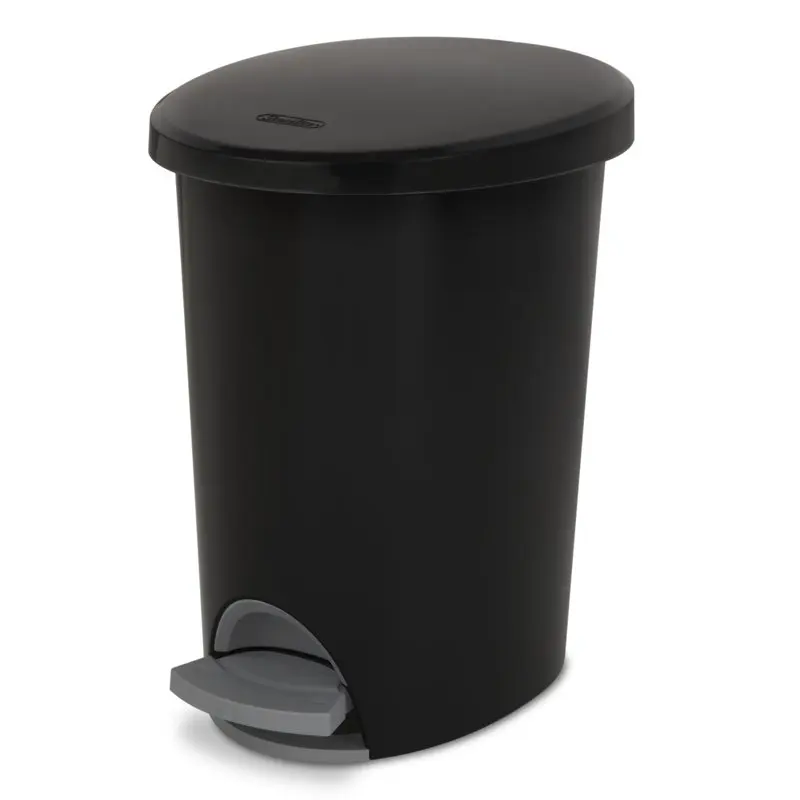 

gal Plastic Ultra™ Step On Bathroom Trash Can, Black Bathroom trash bin Garbage bags Kitchen garbage Home Trash can kitchen g