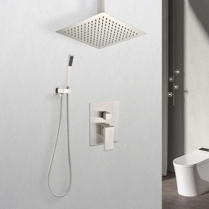 

Ceiling Mounted Shower System Combo Set with Handheld and 16"Shower Head[US Stock]