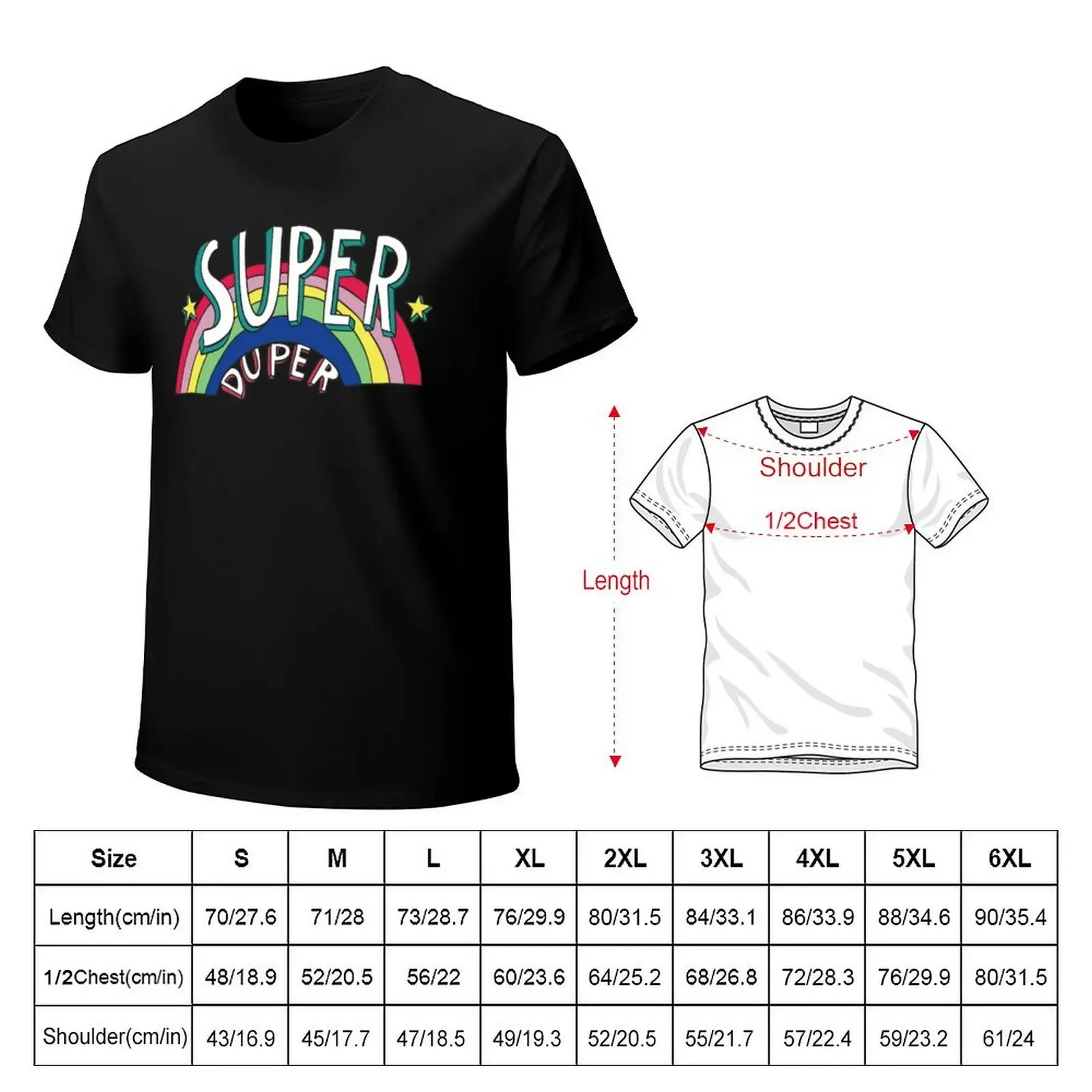 Футболка Super Duper Hand Drawn Seventies Style Rainbow забавные футболки с мемми футболка аниме